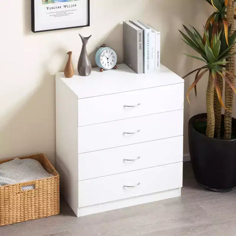 Commode de rangement à quatre tiroirs lignes simples