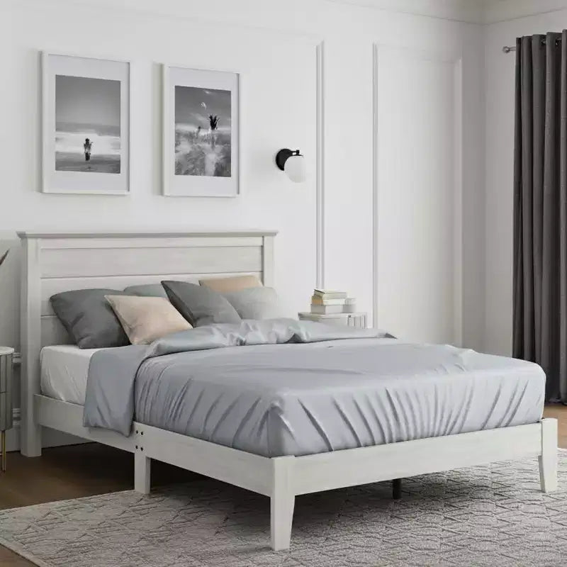 Galano Modern Platform Bed with Slatted Headboard 66.1 W 85.6 D 40.2 H