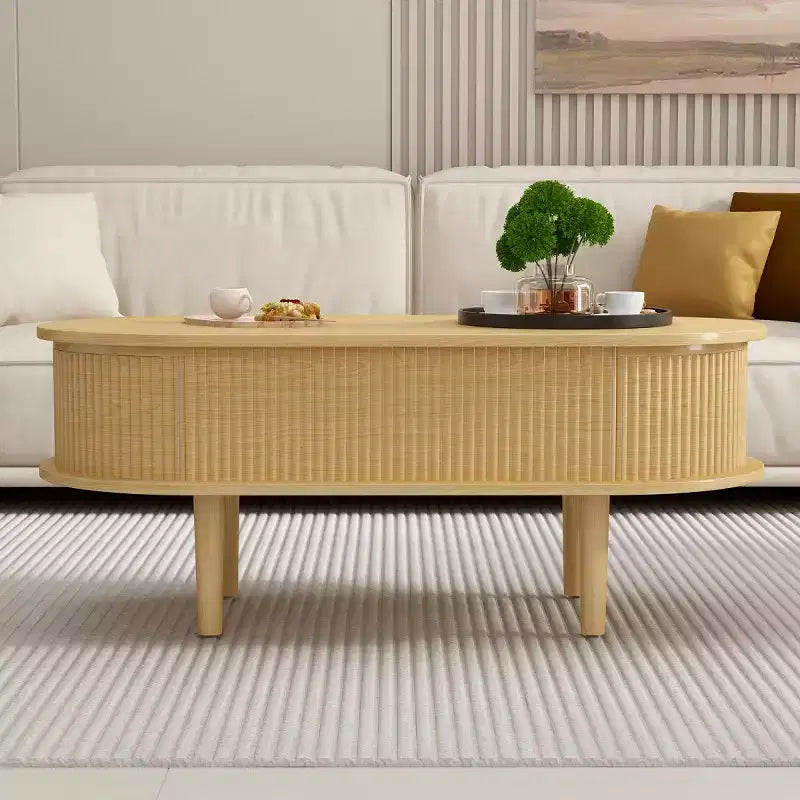 Table basse ovale moderne à hauteur réglable