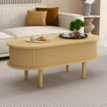 Table basse ovale moderne à hauteur réglable
