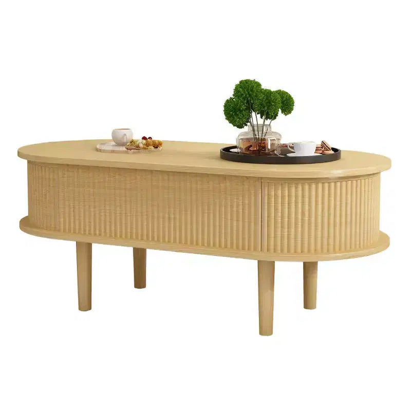 Table basse ovale moderne à hauteur réglable