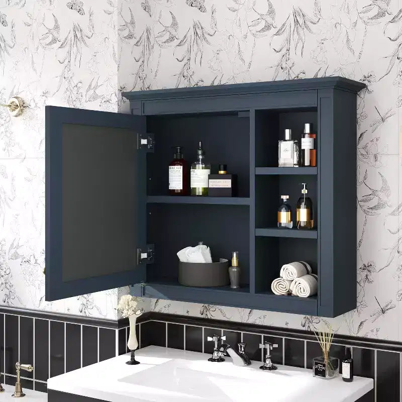 Avec miroir et étagères ouvertes