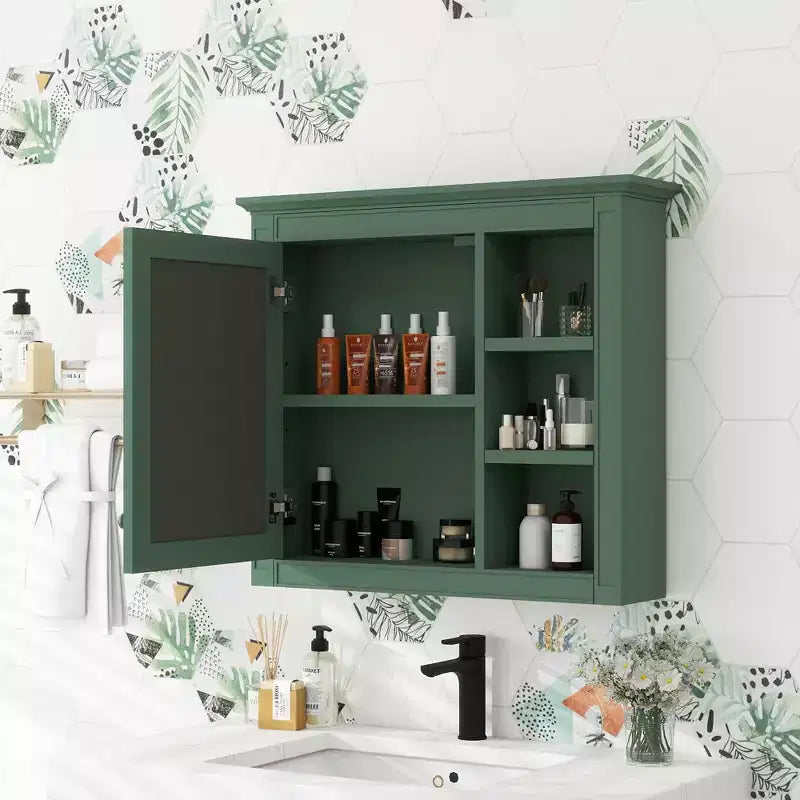 Avec miroir et étagères ouvertes