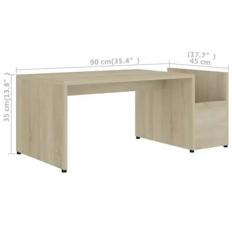 Table basse de rangement en panneaux de particules