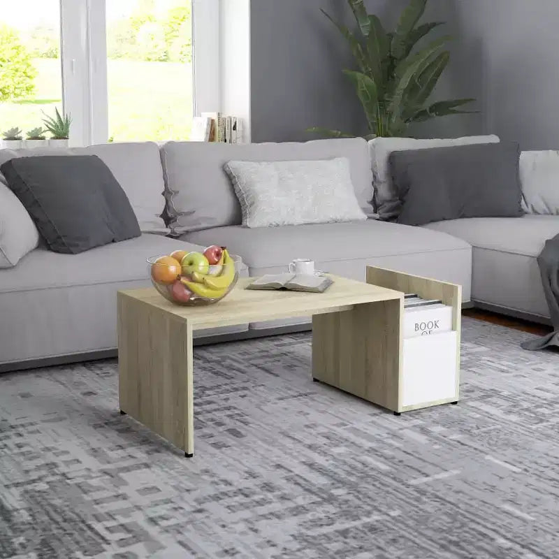 Table basse de rangement en panneaux de particules