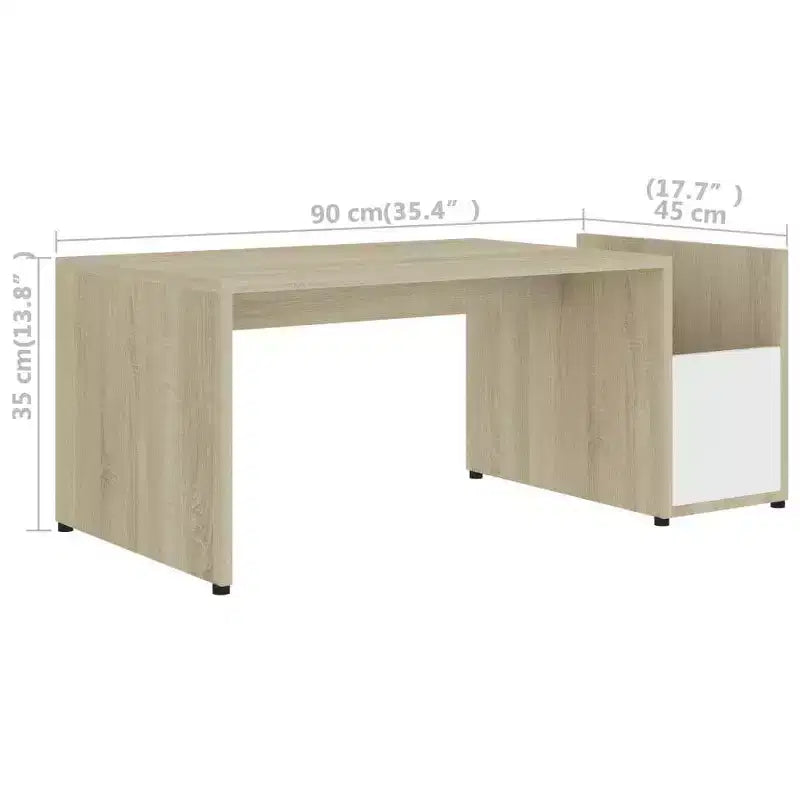 Table basse de rangement en panneaux de particules