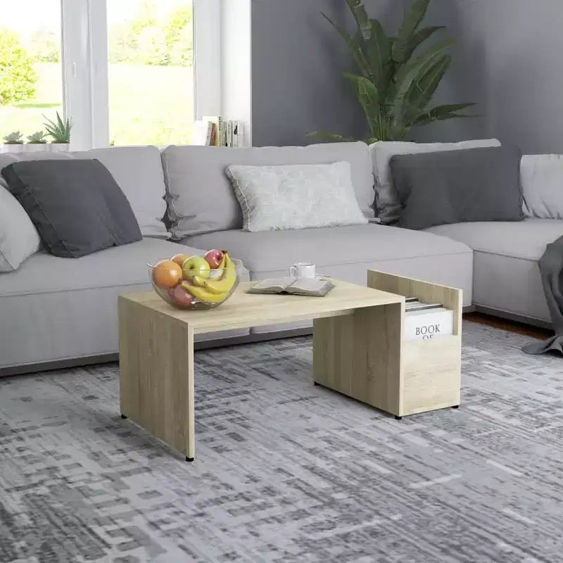 Table basse de rangement en panneaux de particules