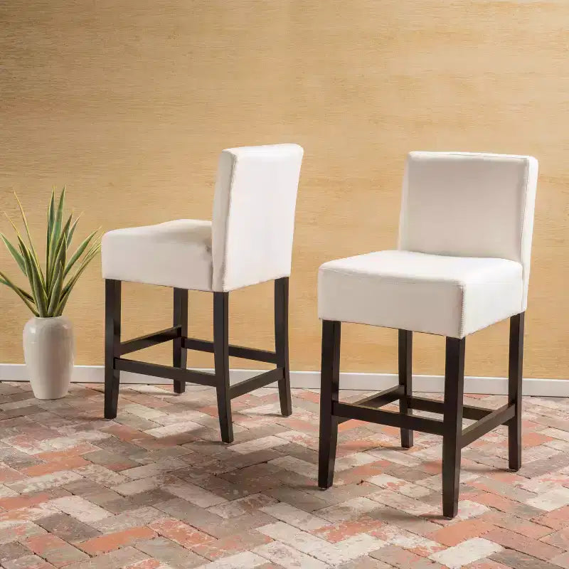 MAYEERTY Set of 2 Zuma KD Counter Stools Detachable Design Bar Height Kitchen Bar Seating