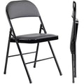 TUYOHW 18 Foldable Dining Chairs Set of 2/4 Waterproof Leather Side Chairs for Kitchen and Dining Room Sturdy Metal Legs with 350lbs Capacity