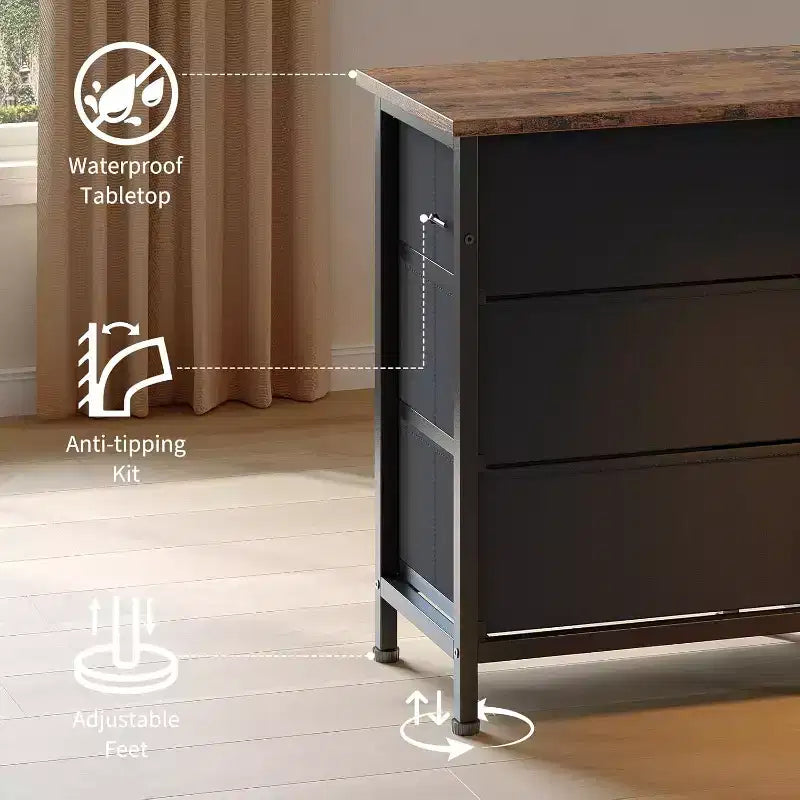 Meuble TV long avec tiroirs