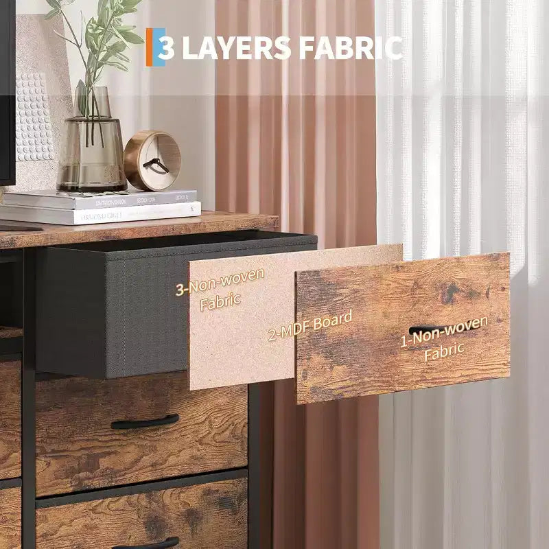 Meuble TV long avec tiroirs