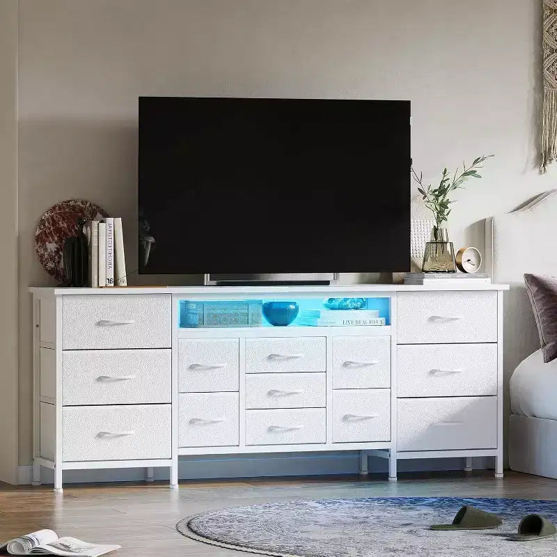 Meuble TV long avec tiroirs
