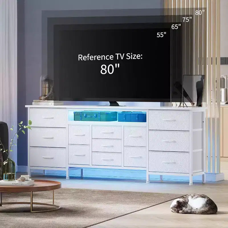 Meuble TV long avec tiroirs