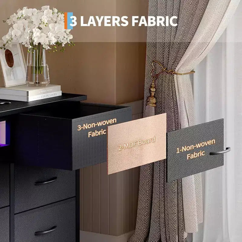 Meuble TV long avec tiroirs