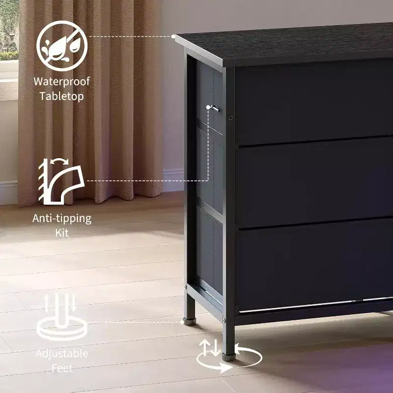 Meuble TV long avec tiroirs