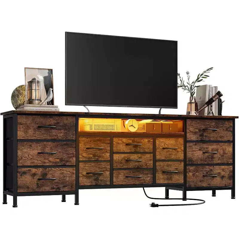 Meuble TV long avec tiroirs