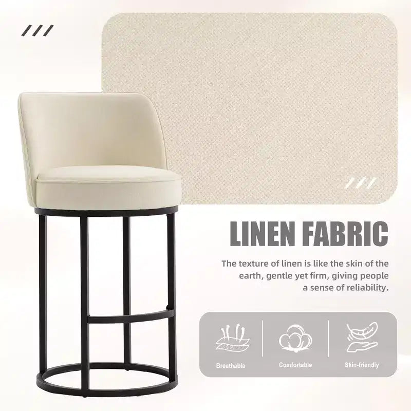 Tabourets de bar en lin