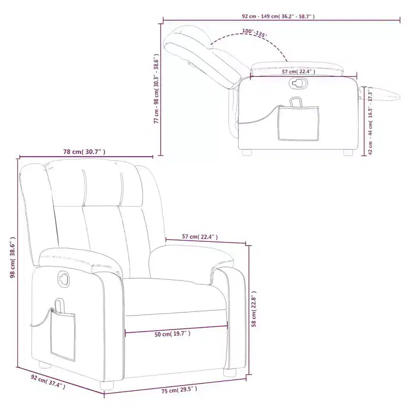 Fauteuil de massage inclinable