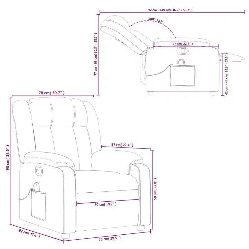Fauteuil de massage inclinable
