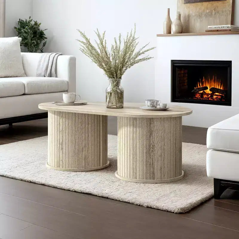 Table basse rectangulaire encastrée