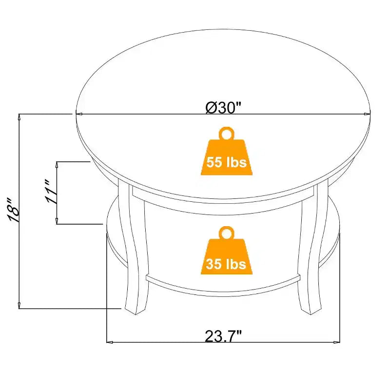 Table basse double couche élégante de style oriental