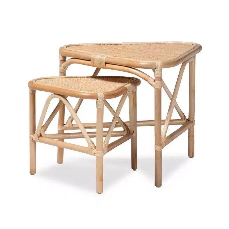 Table gigogne triangulaire artisanale indonésienne