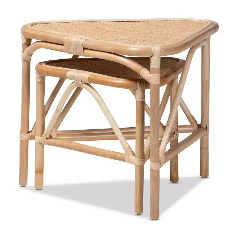 Table gigogne triangulaire artisanale indonésienne